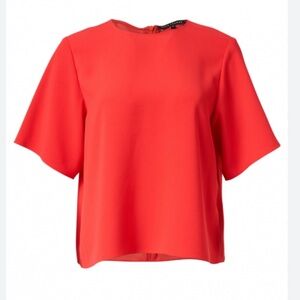 Tara Jarmon Taji Red Crepe Top